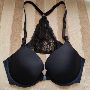 NWOT Rafaella 36B BLACK Lace Racer Back Underwire Push-Up Bra